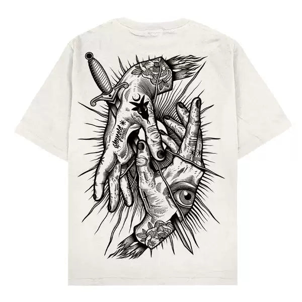 Original trendy brand American retro dark goth short sleeved men's and women's loose cotton heavyweight niche hip-hop T-shirt street