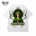 Original American street flower font retro loose cotton heavyweight niche hip-hop tattoo artist trendy brand T
