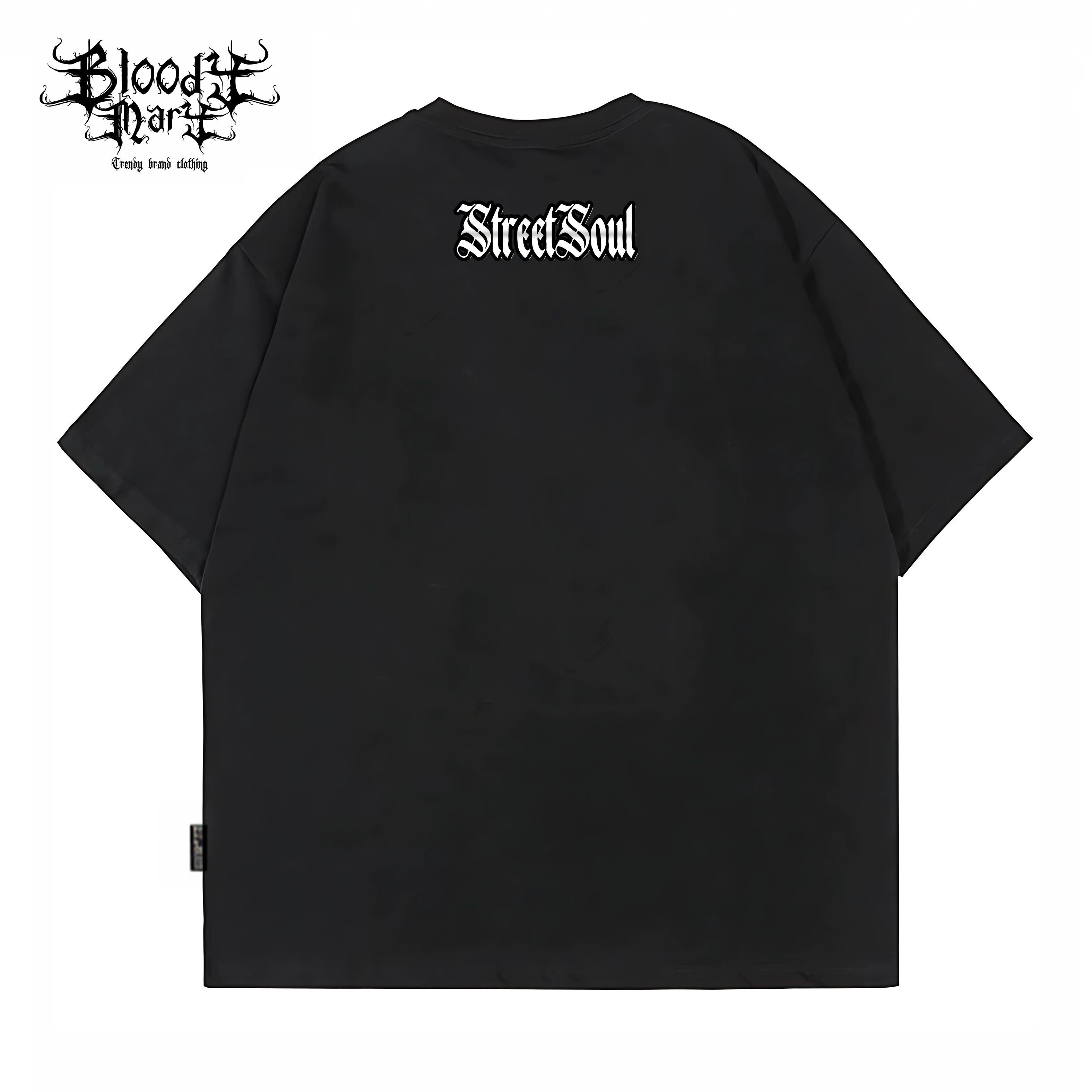 American original trendy brand hip-hop style black short sleeved T-shirt for men and women with heavy letter printing trendy brand gang Chicano