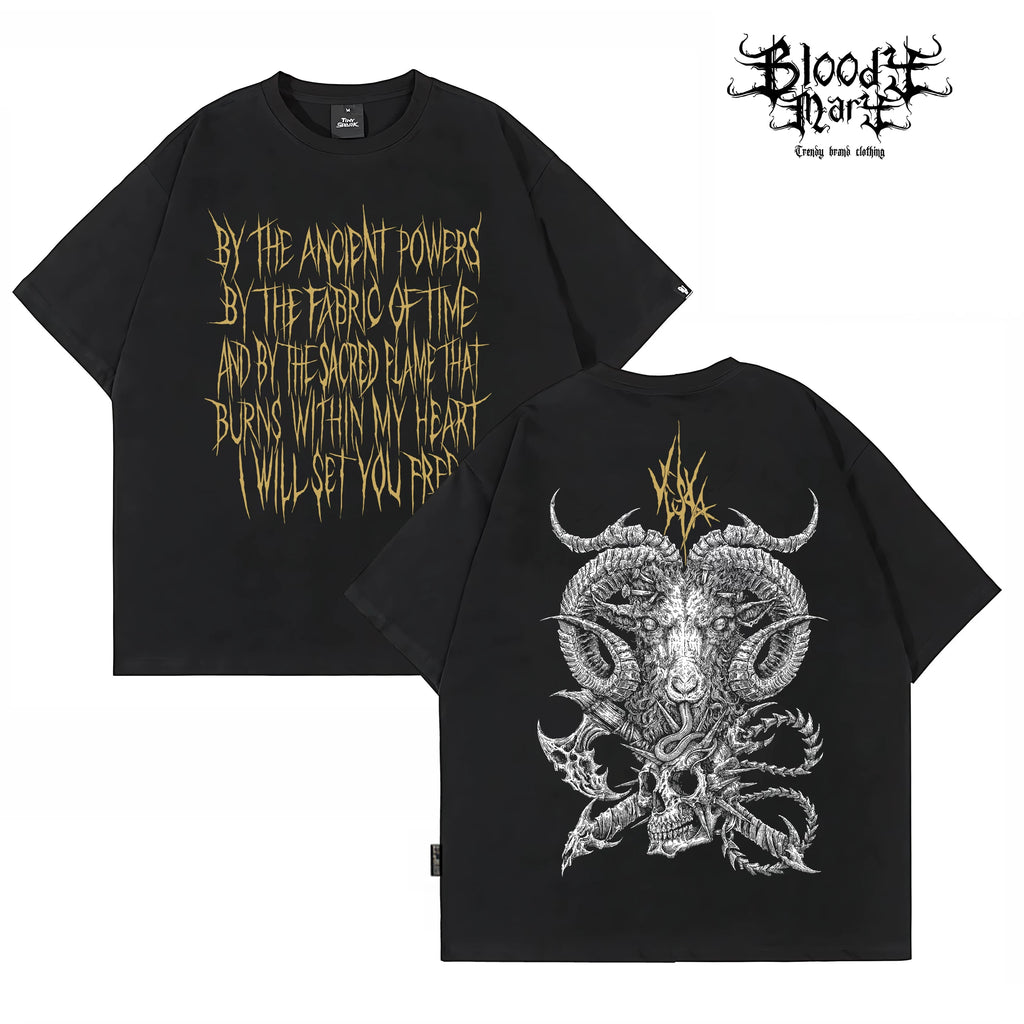 American hip-hop style dark printed short sleeved T-shirt for men, loose and heavyweight pure cotton, niche street flower font trendy brand