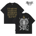 American hip-hop style dark printed short sleeved T-shirt for men, loose and heavyweight pure cotton, niche street flower font trendy brand