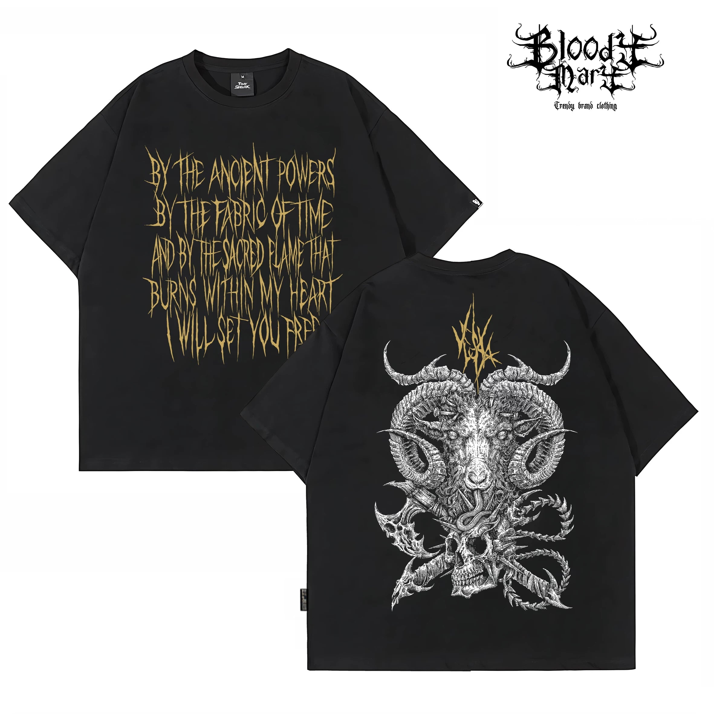 American hip-hop style dark printed short sleeved T-shirt for men, loose and heavyweight pure cotton, niche street flower font trendy brand