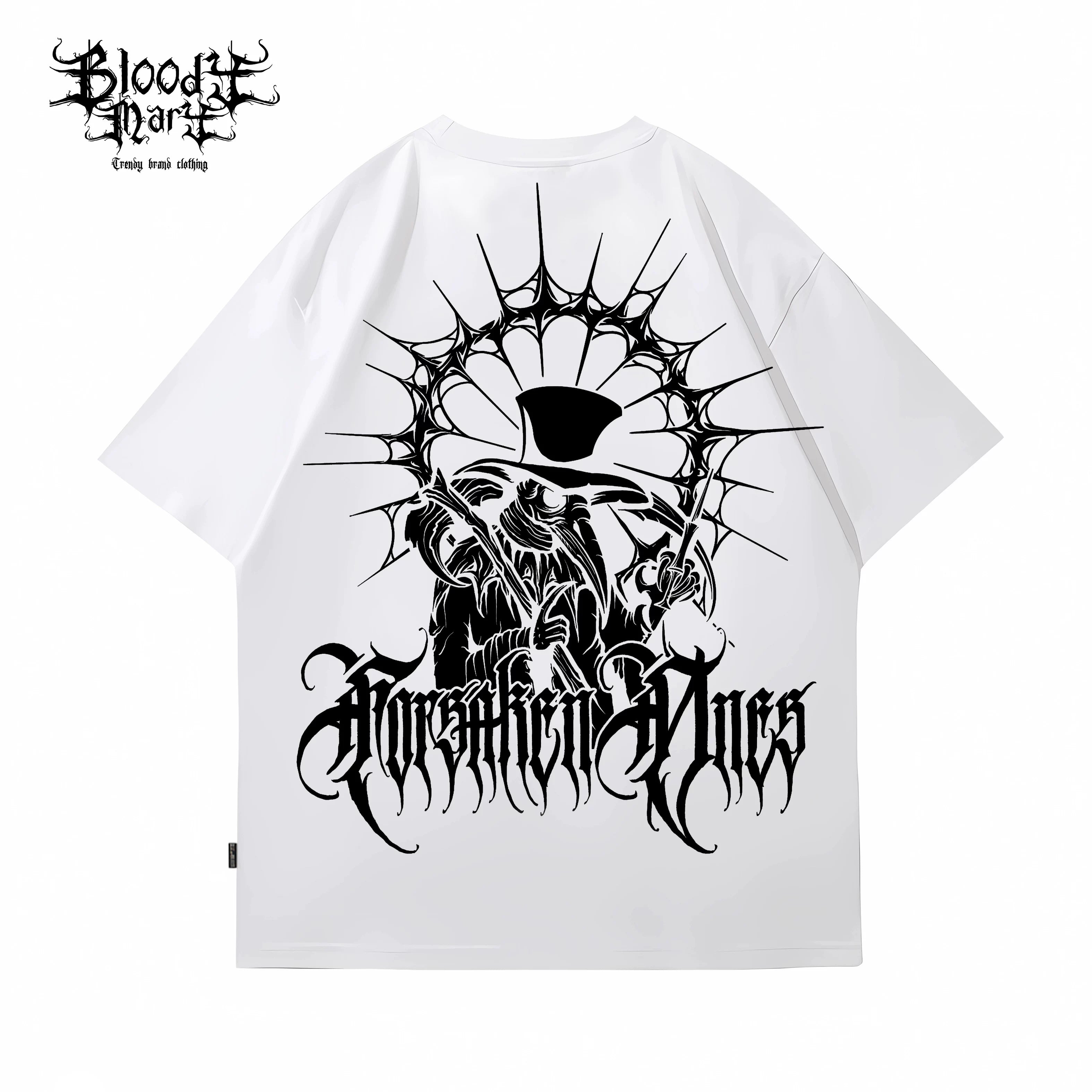 American street rose skeleton short sleeved loose pure cotton heavyweight niche hip-hop fashion brand tattoo artist T-shirt
