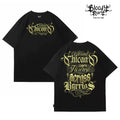 American street Chicano floral font short sleeved loose cotton heavyweight niche hip-hop tattoo artist trendy T-shirt