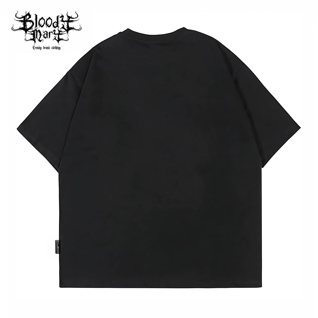 Solid color trendy brand loose T black short sleeved T-shirt for men, versatile, breathable and comfortable, drop shoulder sleeve top, heavyweight pure cotton 280G
