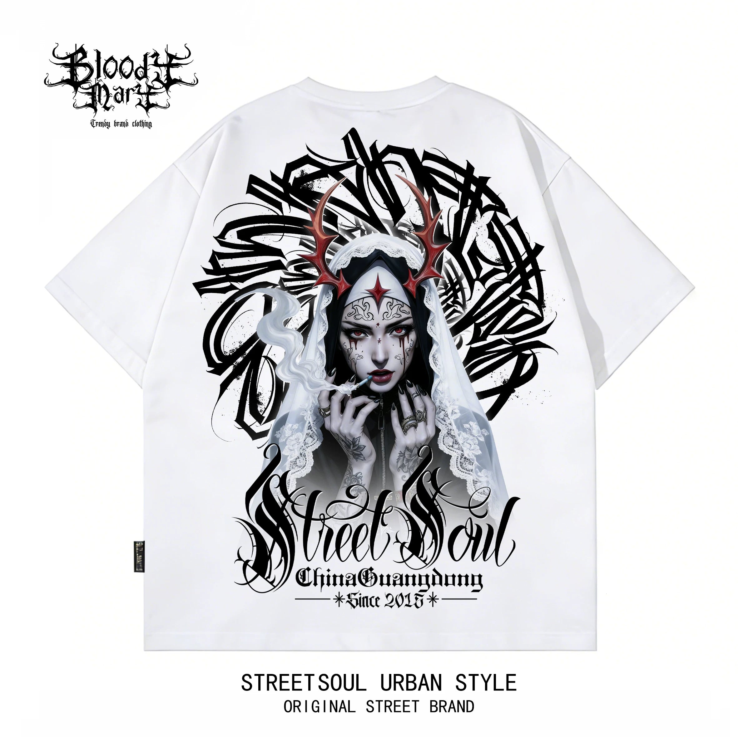 Original Trendy Brand American West Coast Hip Hop Style Black Short sleeved T-shirt Men's Loose Shoulder Printed Top Trendy Brand