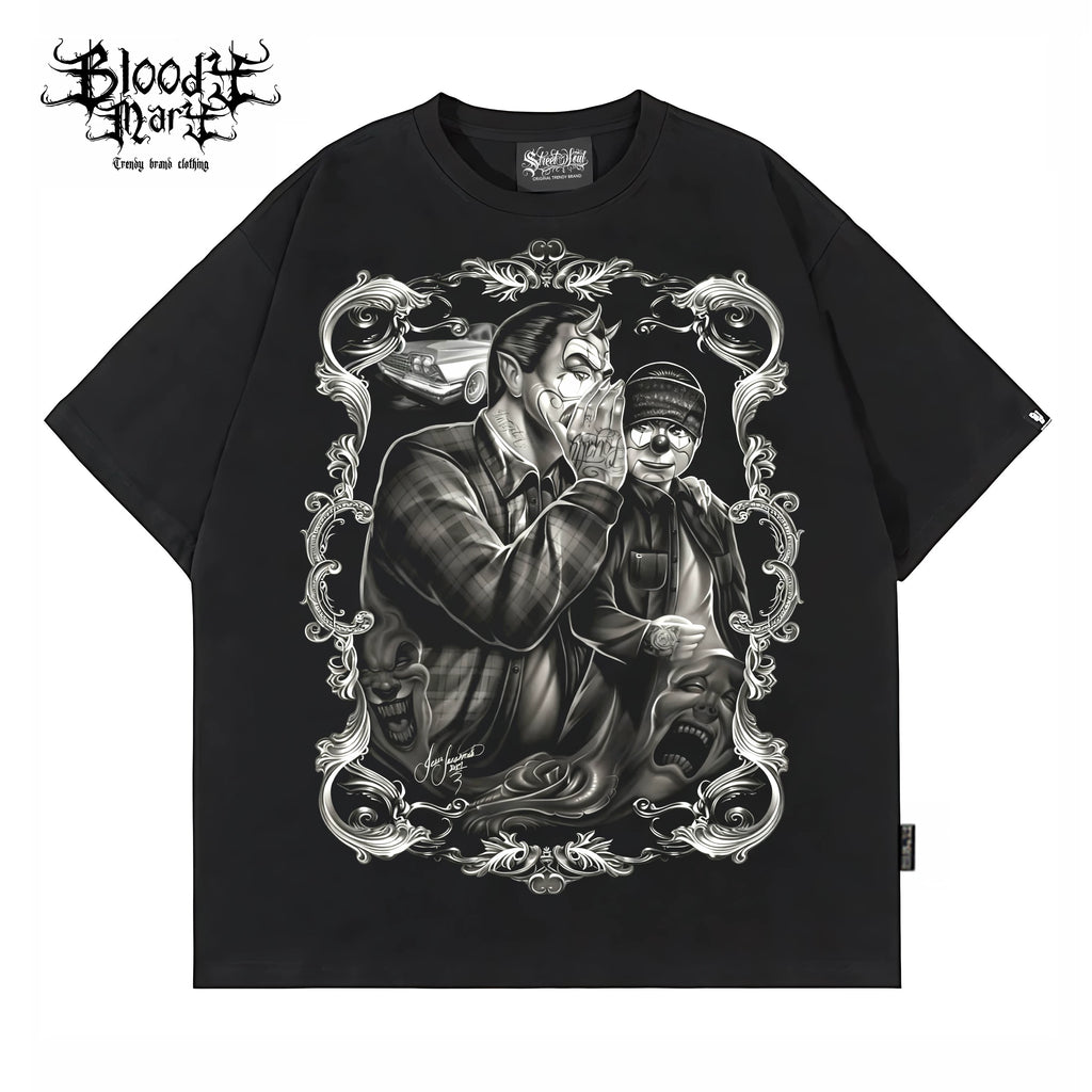 Original trendy brand Chicano, American street retro hip-hop, heavyweight loose floral tattoo artist, niche