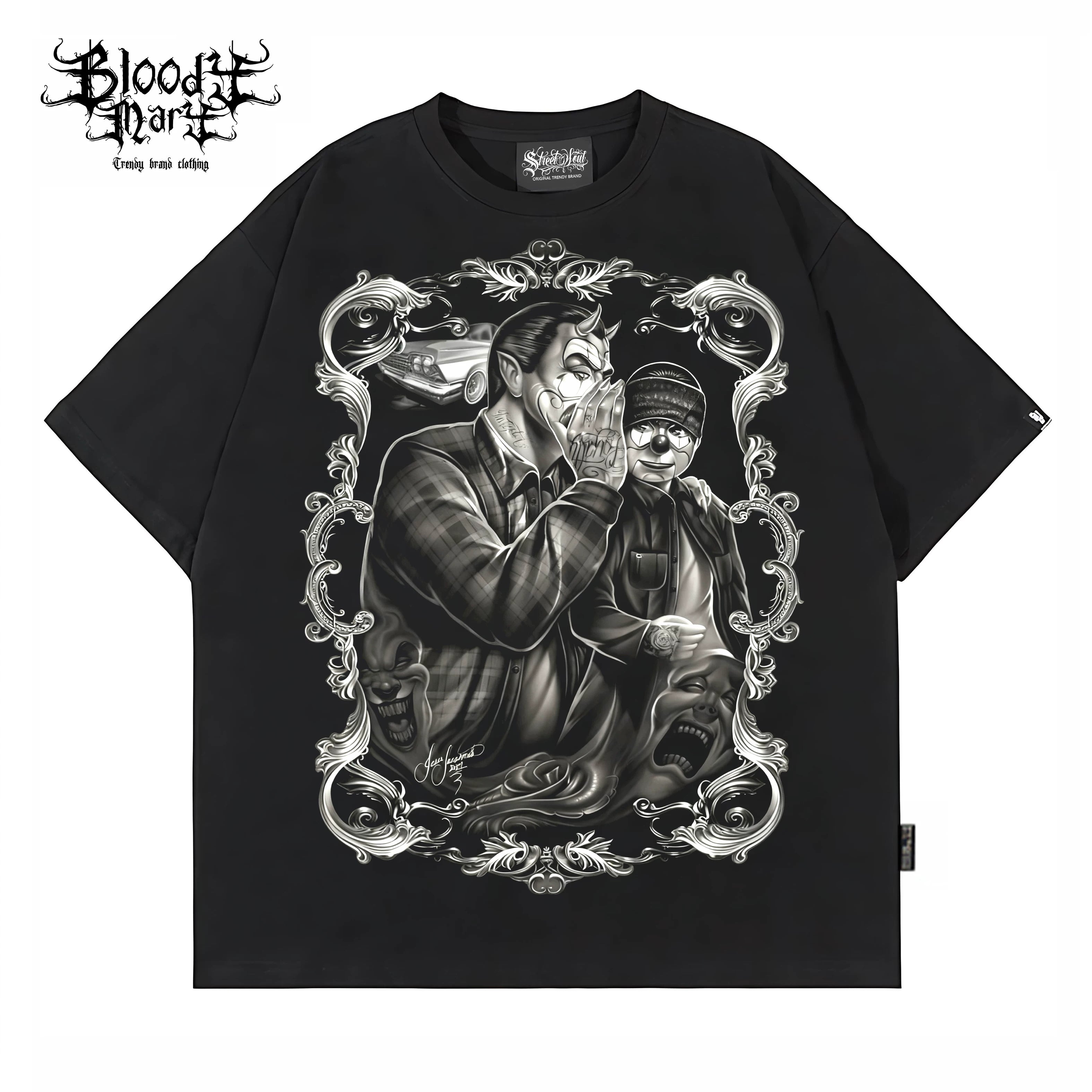 Original trendy brand Chicano, American street retro hip-hop, heavyweight loose floral tattoo artist, niche