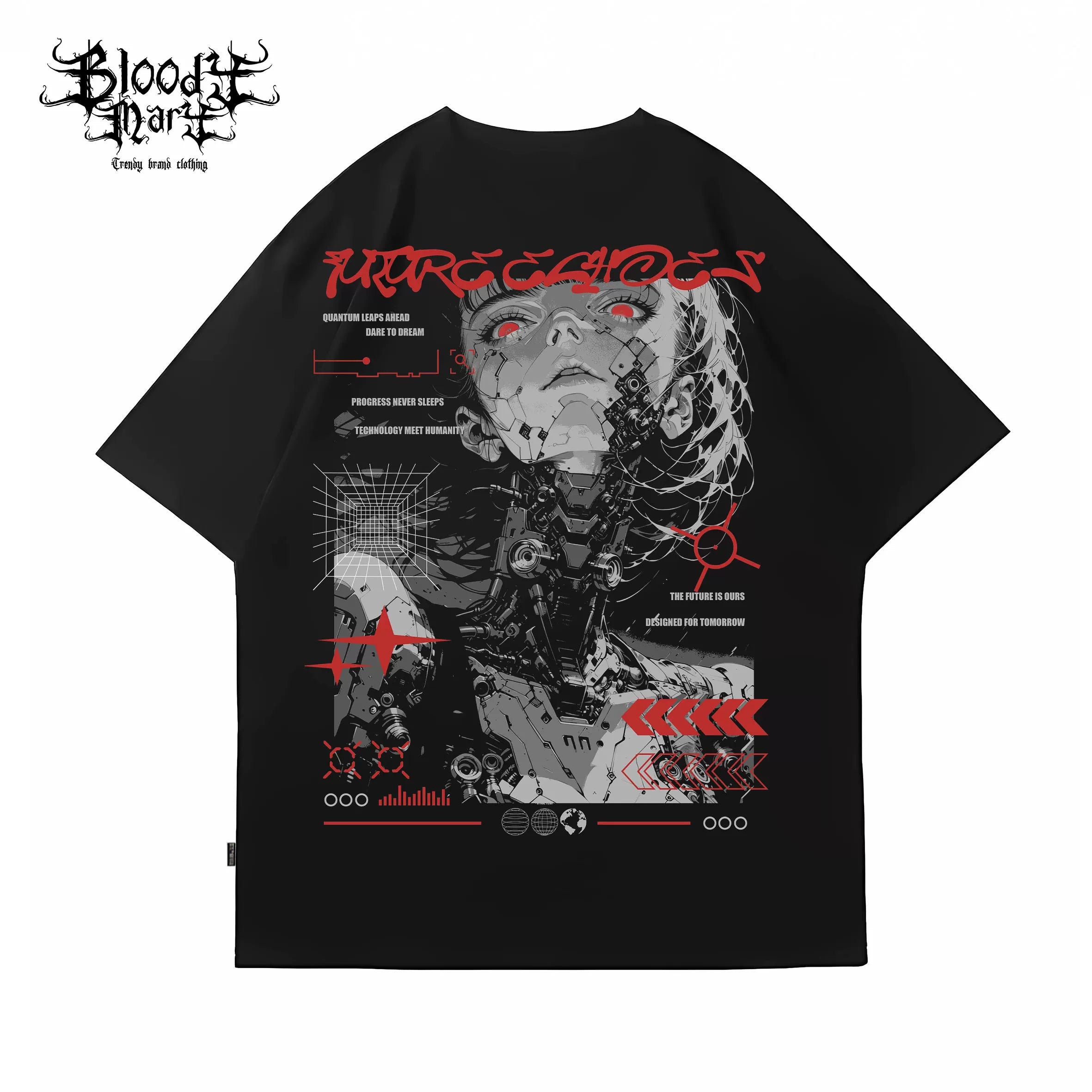 Original trendy brand American futuristic technology short sleeved men's and women's loose cotton heavyweight niche hip-hop retro T-shirt