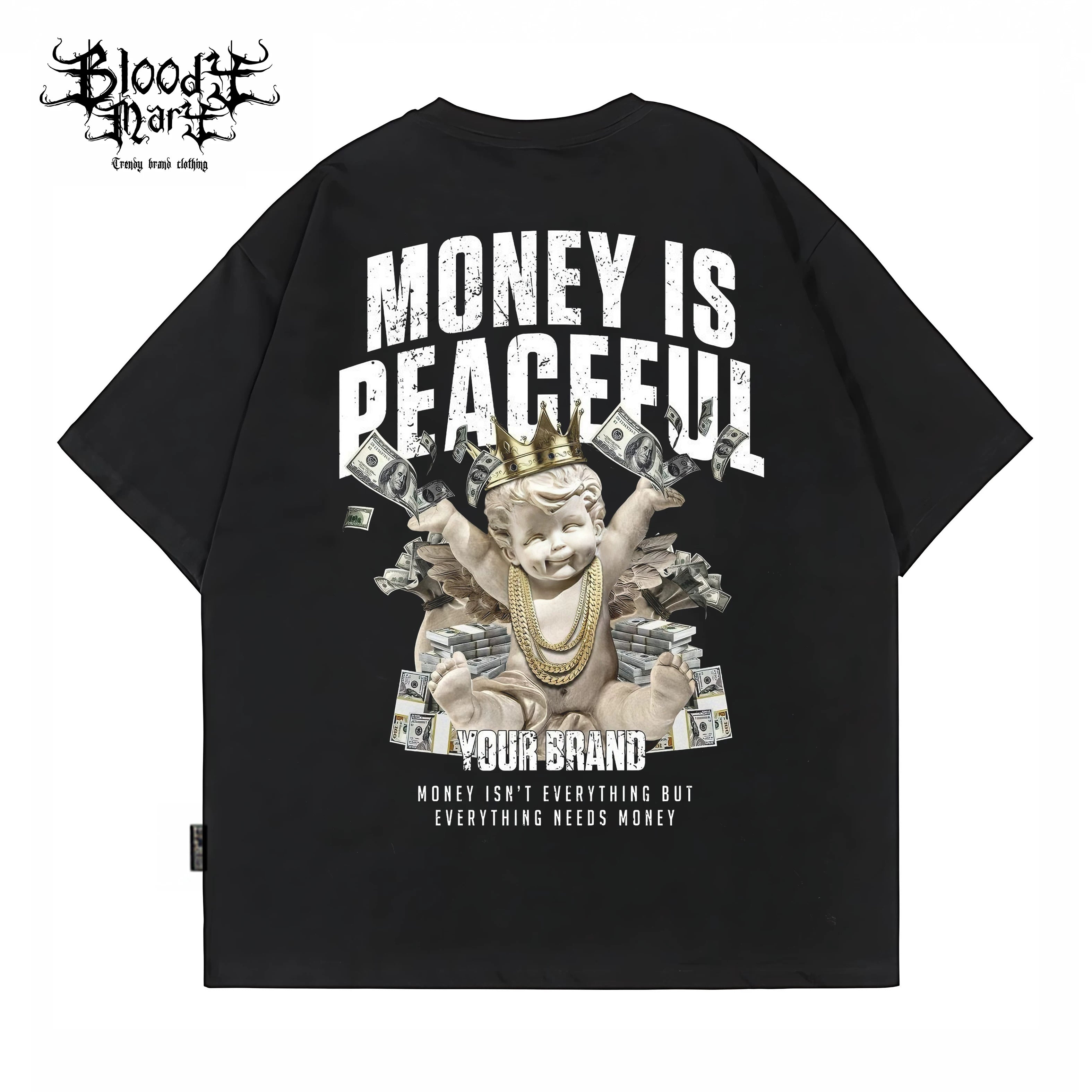 Trendy brand American hip-hop style short sleeved T-shirt for men and women, loose and versatile, street printed heavyweight pure cotton top, street style