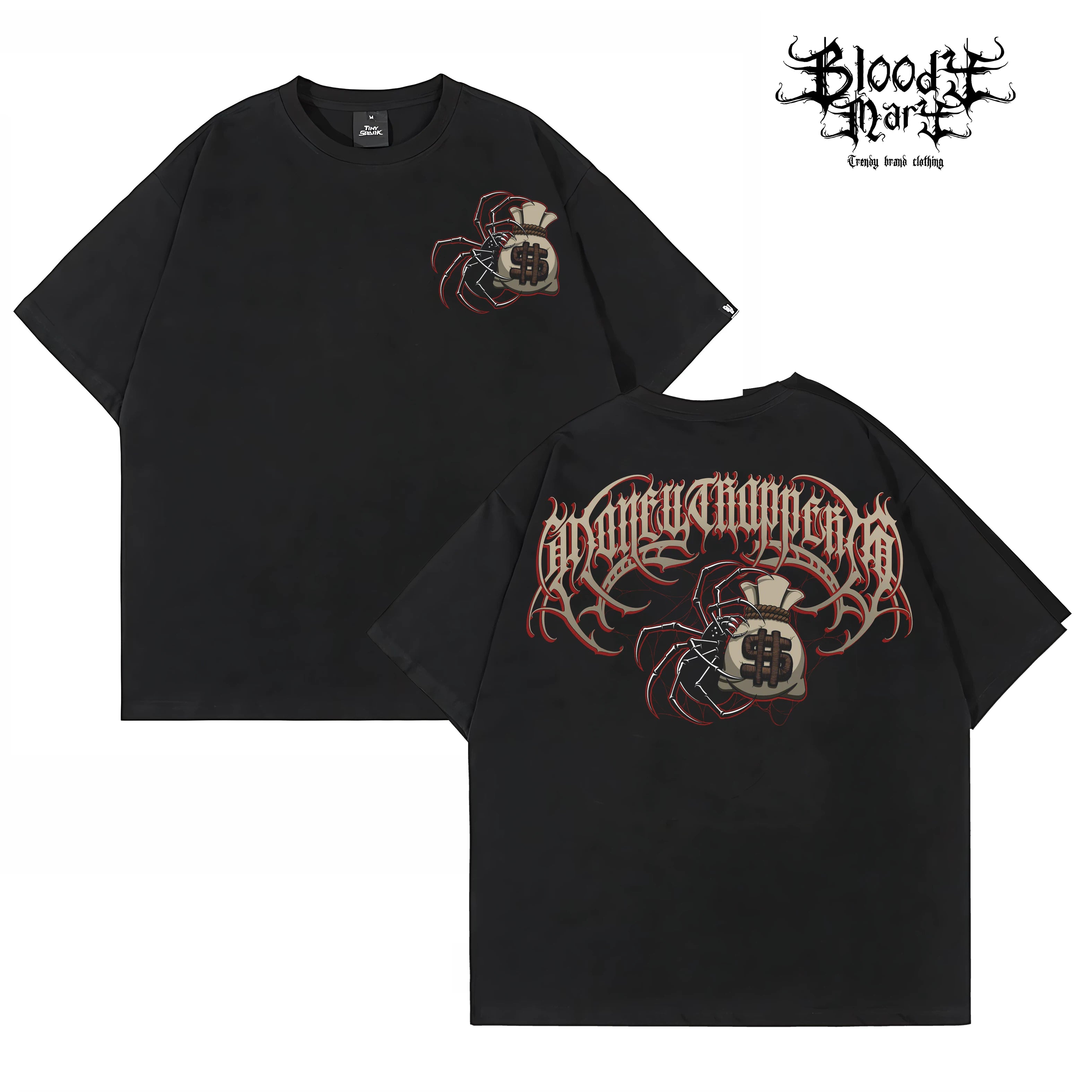 American street West Coast floral font short sleeved loose cotton heavyweight niche hip-hop tattoo artist trendy T-shirt