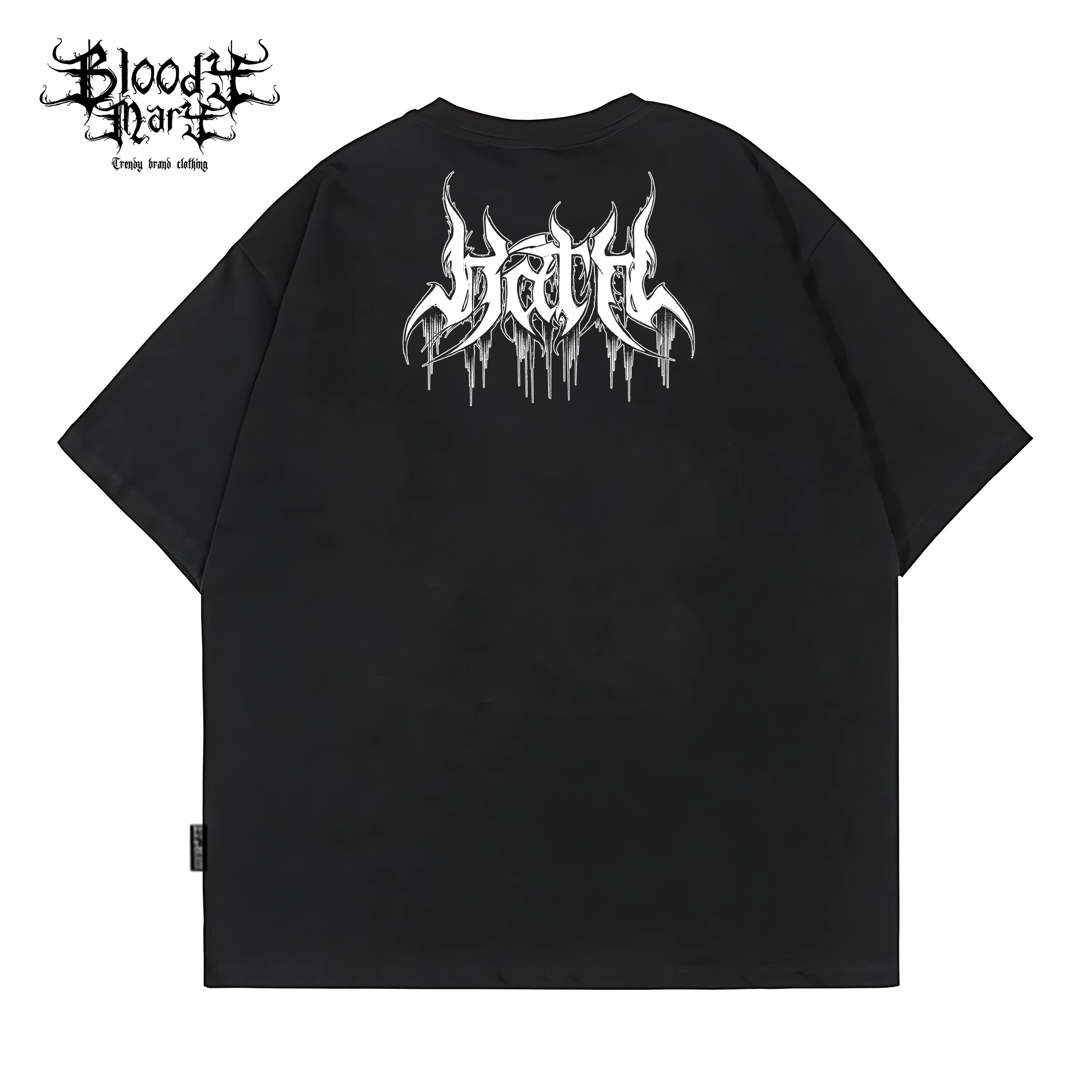Flower shaped characters, Chicano skeleton, niche trendy brand, original hip-hop, heavyweight ins, tattoo artist, American street t-shirt