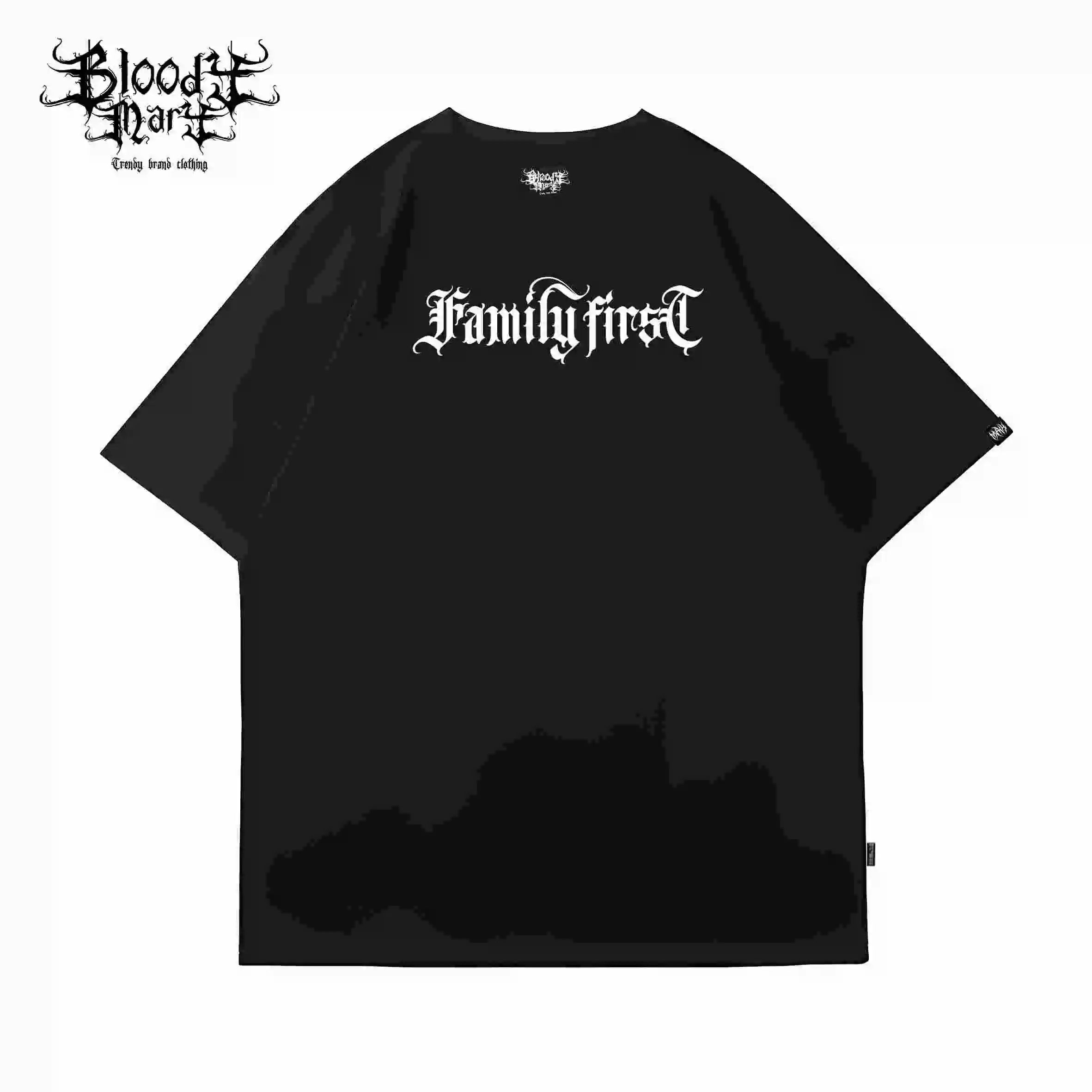 Hip hop short sleeved T-shirt for men and women, loose cotton, niche American Chicano floral font, West Coast tattoo artist T-shirt