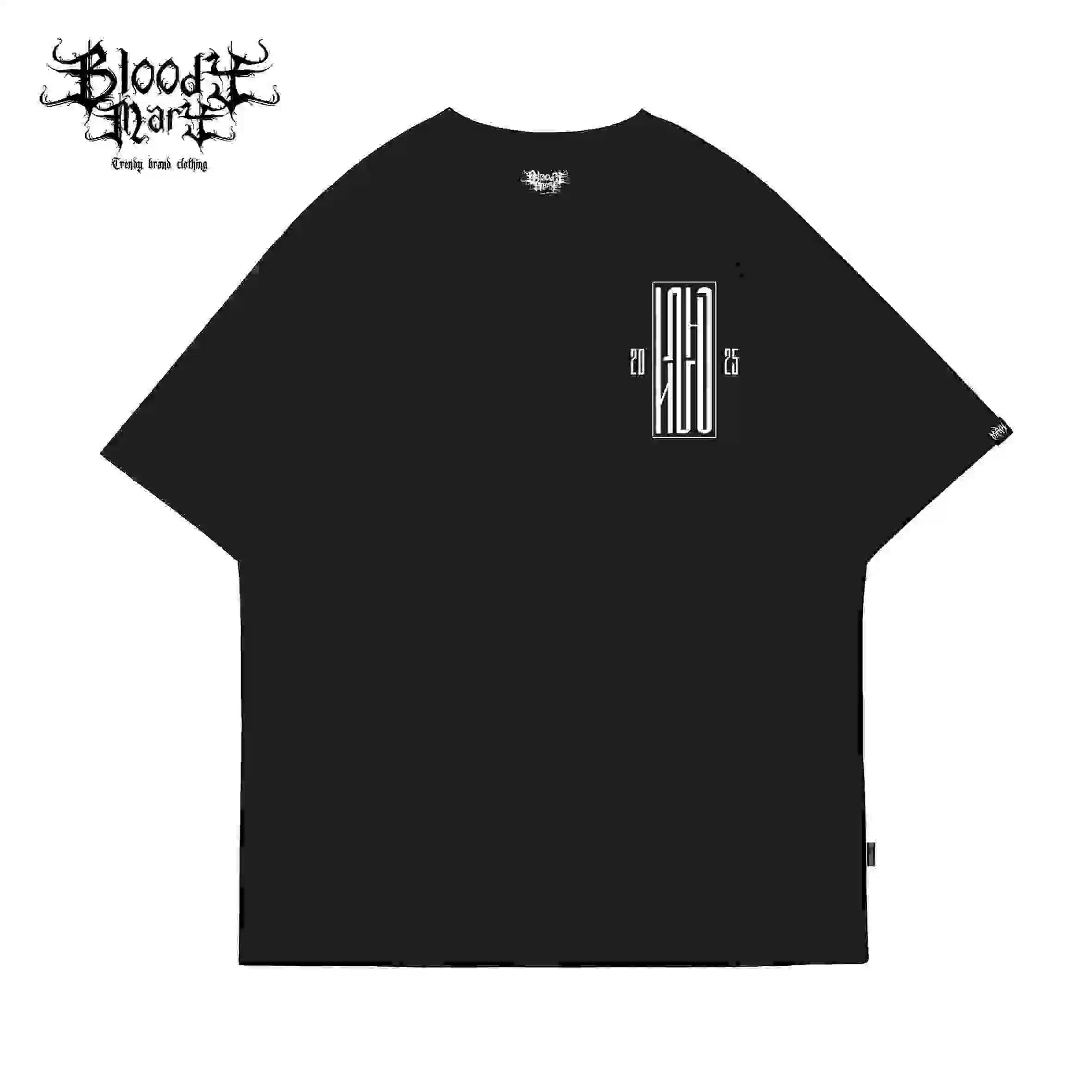 Original trendy brand American West Coast floral font heavyweight pure cotton T-shirt ins street round neck hip-hop street dance short sleeved shirt