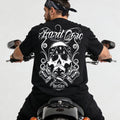 American street double motorcycle short sleeved loose cotton heavyweight niche hip-hop fashion brand tattoo artist T-shirt abstract trend