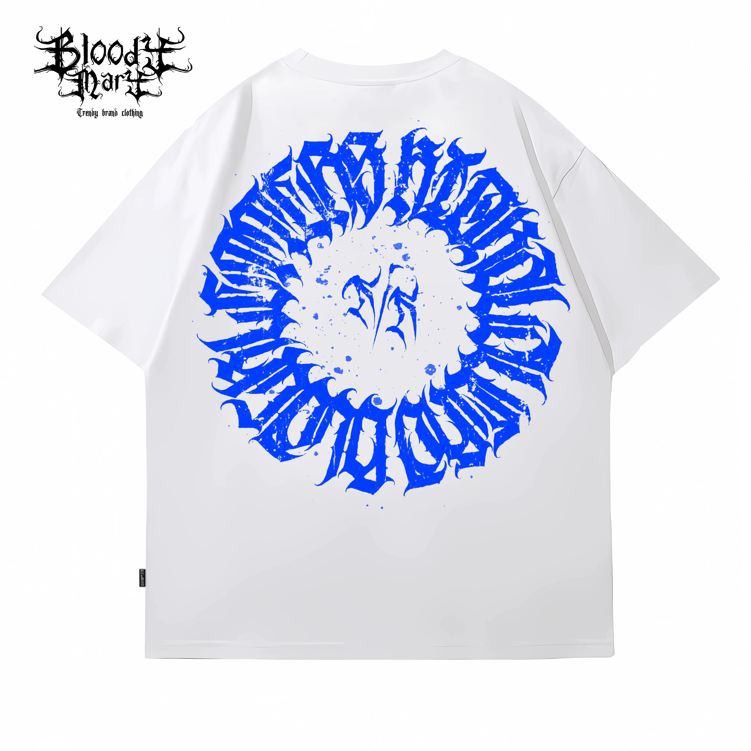 American street retro floral font Chicano West Coast pure cotton heavyweight niche hip-hop tattoo artist trendy T-shirt