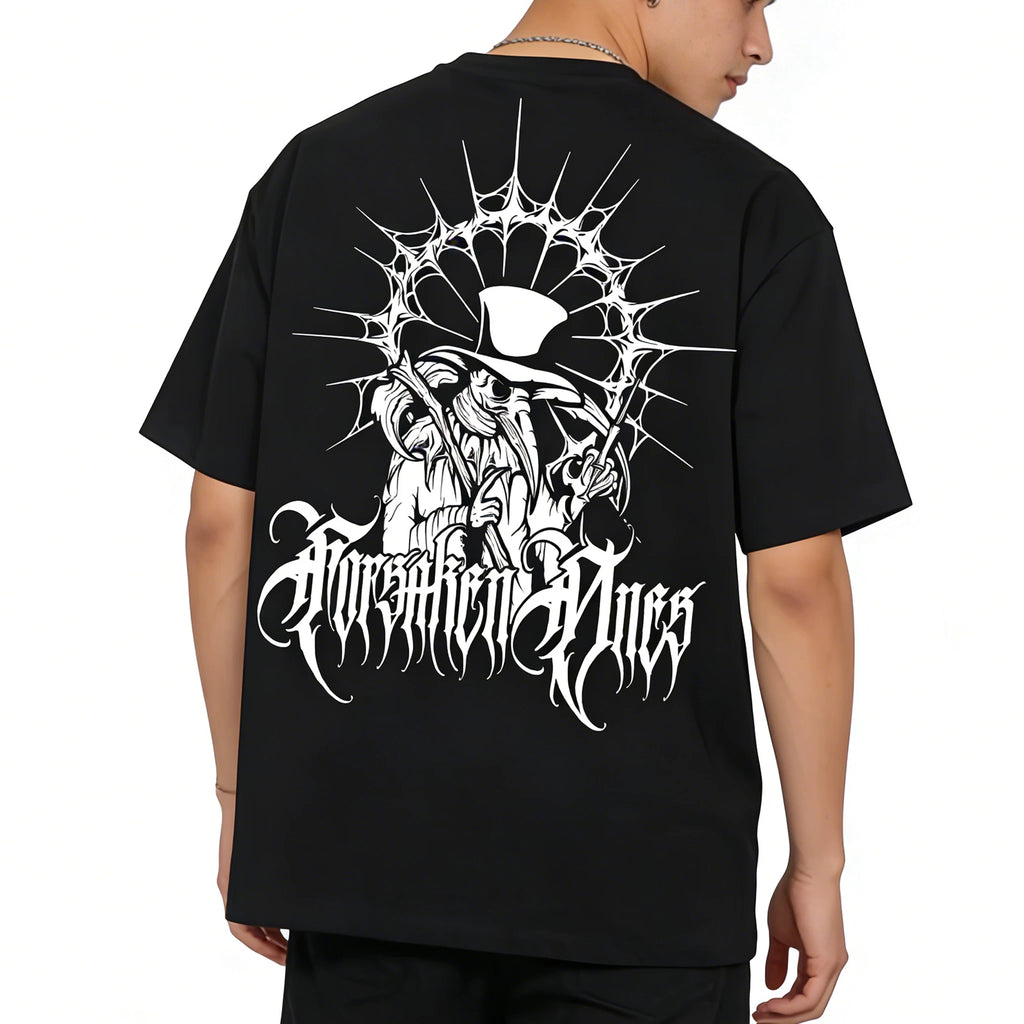 American street rose skeleton short sleeved loose pure cotton heavyweight niche hip-hop fashion brand tattoo artist T-shirt