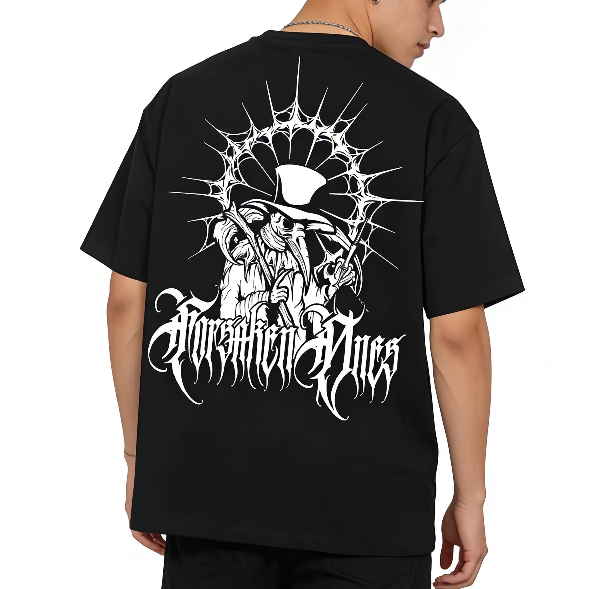 American street rose skeleton short sleeved loose pure cotton heavyweight niche hip-hop fashion brand tattoo artist T-shirt