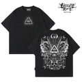 Original Trendy American Hip Hop Style Heavy Metal Printed Short Sleeve T-shirt for Men and Women, Loose Round Neck, Heavy Cotton, Rock
