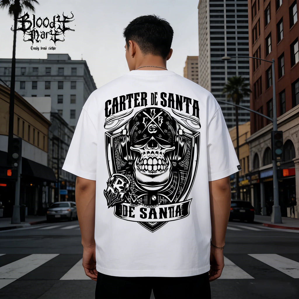 Original American street flower font, Fugu Chicano loose cotton, heavyweight, niche hip-hop tattoo artist, trendy brand T