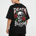 American street rose skeleton short sleeved loose pure cotton heavyweight niche hip-hop fashion brand tattoo artist T-shirt