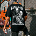 Hip hop short sleeved T-shirt for men and women, loose cotton, niche American Chicano floral font, West Coast tattoo artist T-shirt