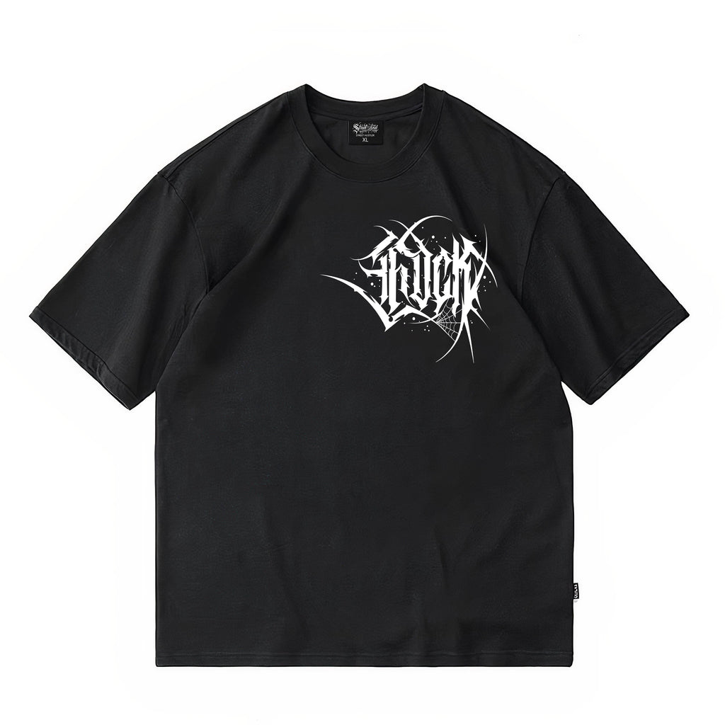 Loose T-shirt Chicano Dark Flower Font West Coast Printed High Street Short Sleeve American Heavy Cotton Trendy Brand