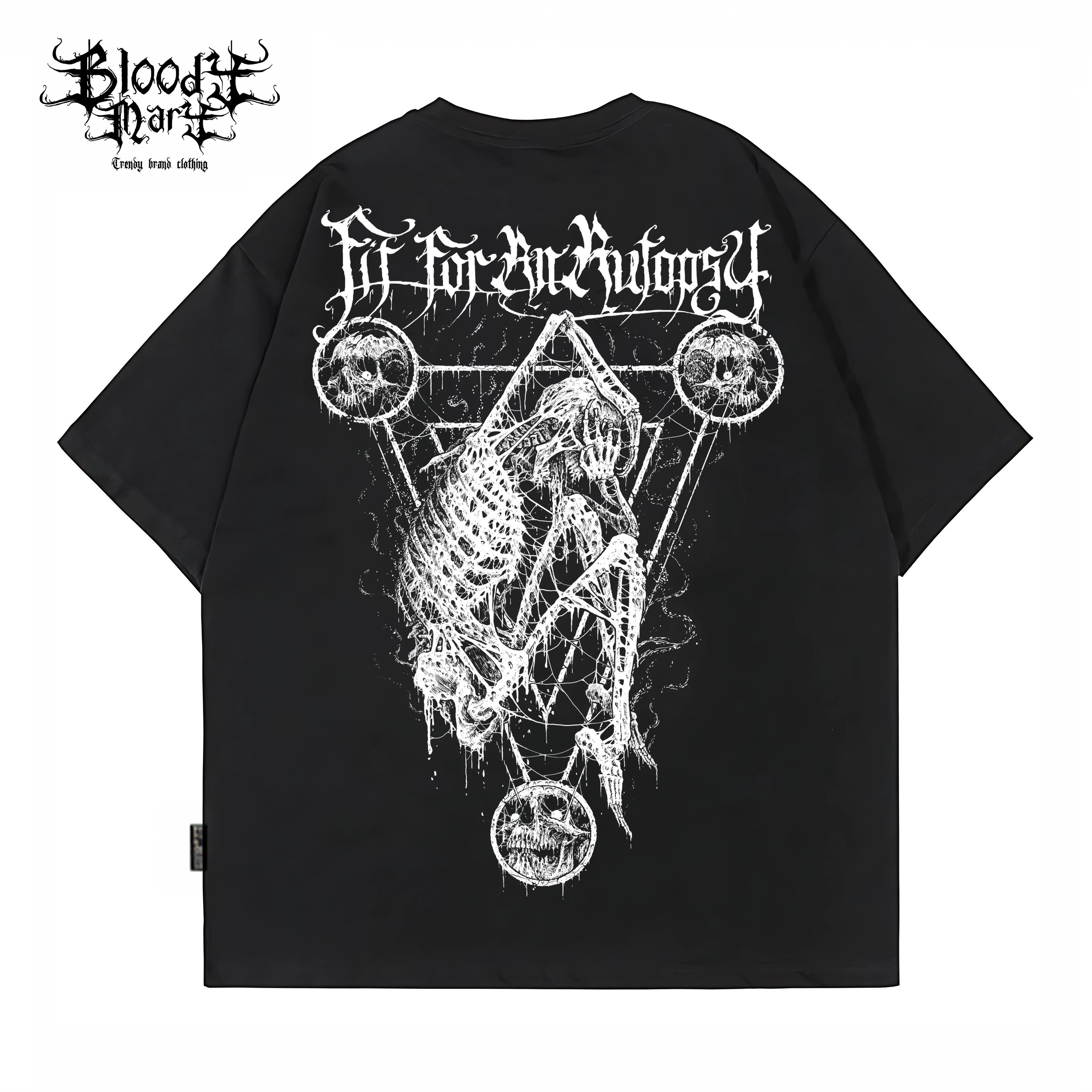 Trendy American retro niche floral characters Chicano heavyweight T-shirt original skull print tattoo artist loose