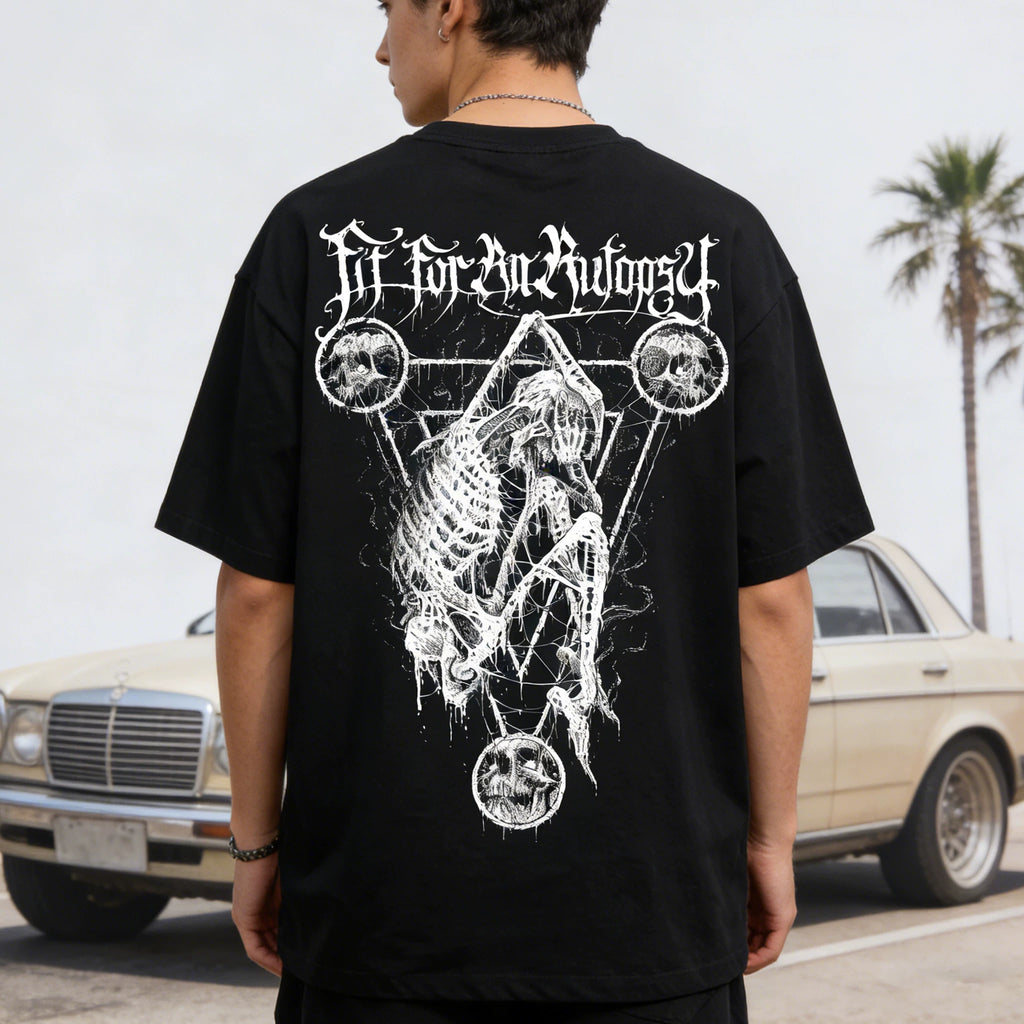 Trendy American retro niche floral characters Chicano heavyweight T-shirt original skull print tattoo artist loose