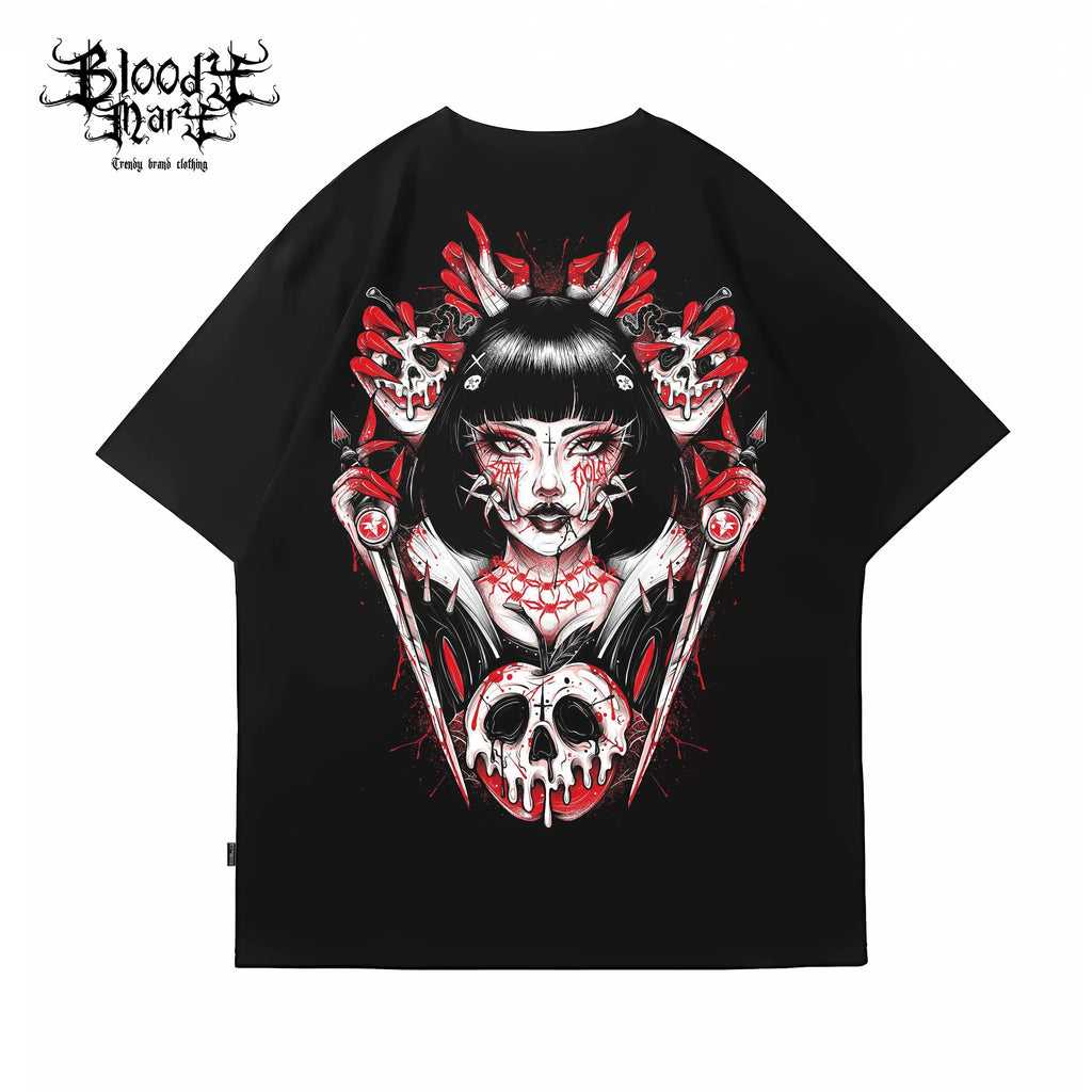 Trendy American retro short sleeved men's and women's loose cotton heavyweight niche hip-hop T-shirt dopamine manga short sleeved T-shirt