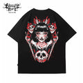 Trendy American retro short sleeved men's and women's loose cotton heavyweight niche hip-hop T-shirt dopamine manga short sleeved T-shirt