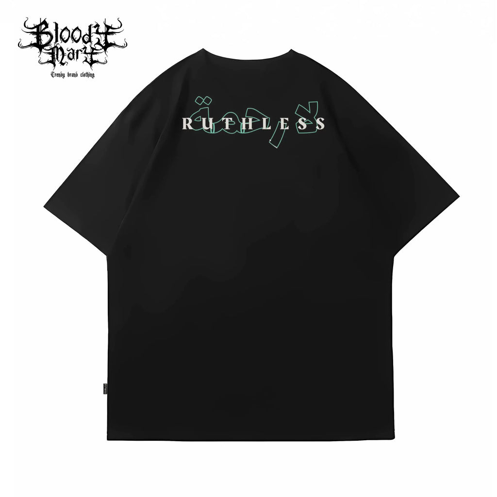 American street skull short sleeved T-shirt loose pure cotton design unisex trendy brand top
