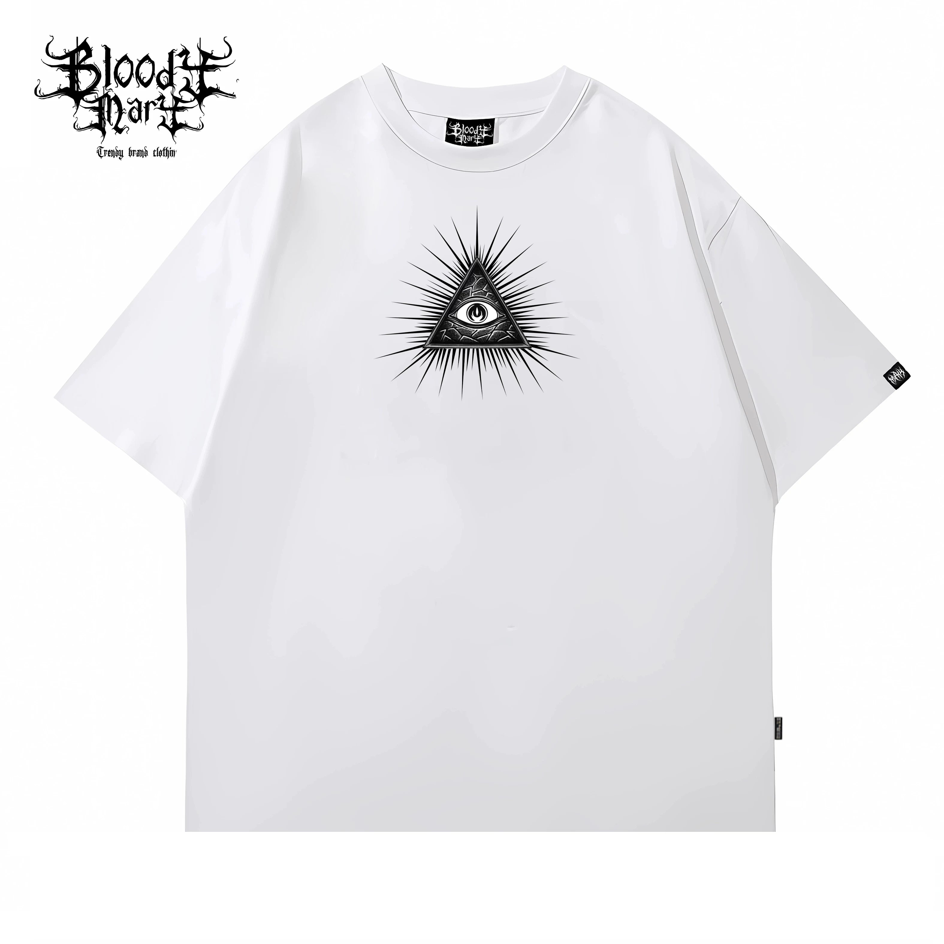 Original Trendy American Hip Hop Style Heavy Metal Printed Short Sleeve T-shirt for Men and Women, Loose Round Neck, Heavy Cotton, Rock