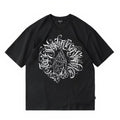 American West Coast Prayer Hand T-shirt with floral font circle, street dance tattoo artist, gangsters, heavyweight plus size hip-hop label