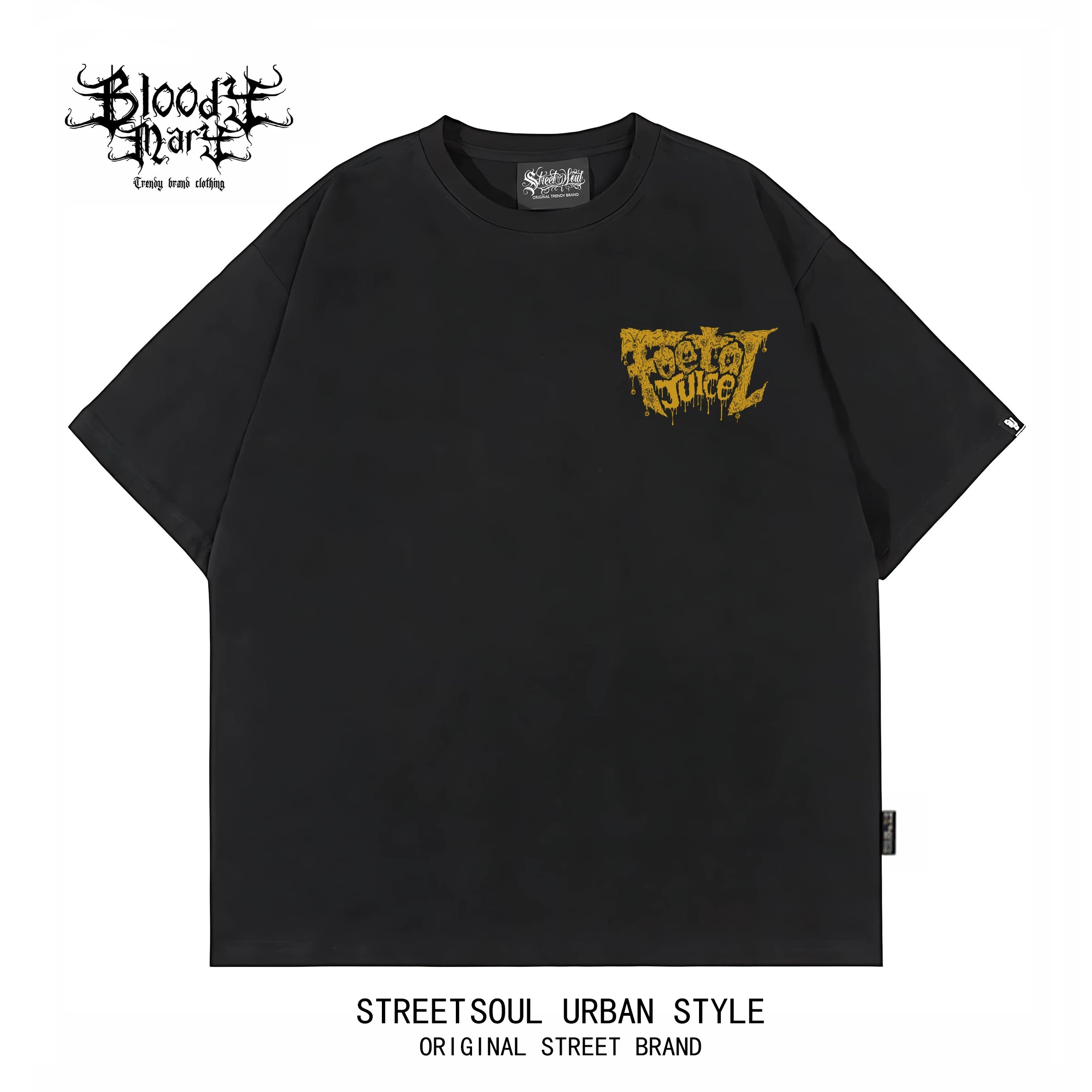 Original American hip-hop style skull print short sleeved T-shirt for men and women, loose and heavy weight, pure cotton rock, street black