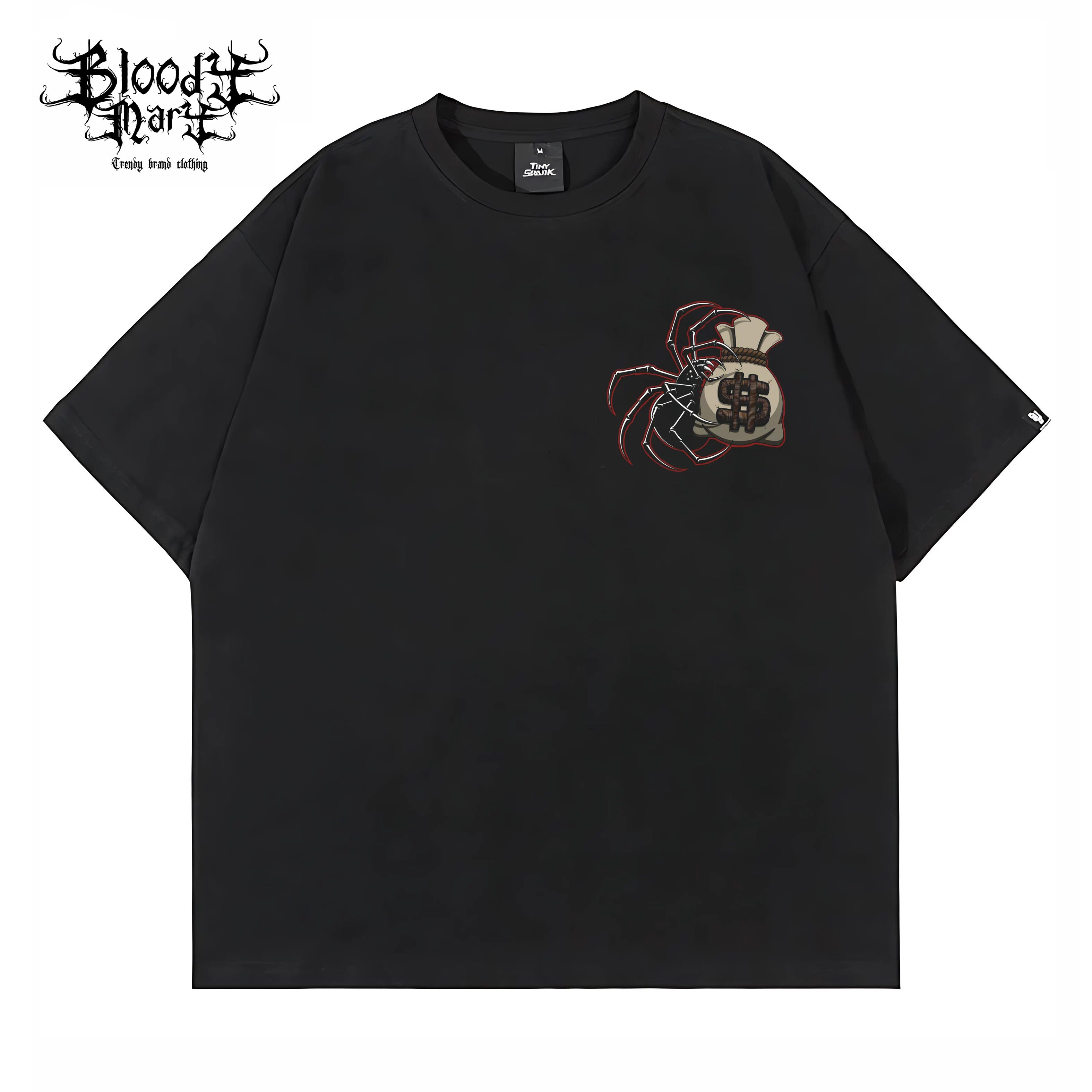 American street West Coast floral font short sleeved loose cotton heavyweight niche hip-hop tattoo artist trendy T-shirt
