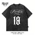 American street style West Coast heavyweight pure cotton short sleeved T-shirt men's loose oversized letter Chicano top