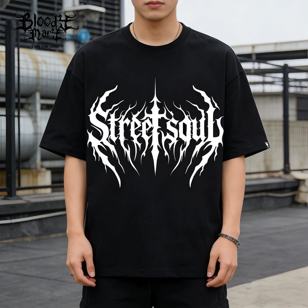 American hip-hop style black short sleeved printed T-shirt for men, loose rock letter pattern top, floral tattoo artist