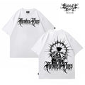 American street flower font short sleeved loose cotton heavyweight niche hip-hop fashion brand tattoo artist T-shirt abstract trend