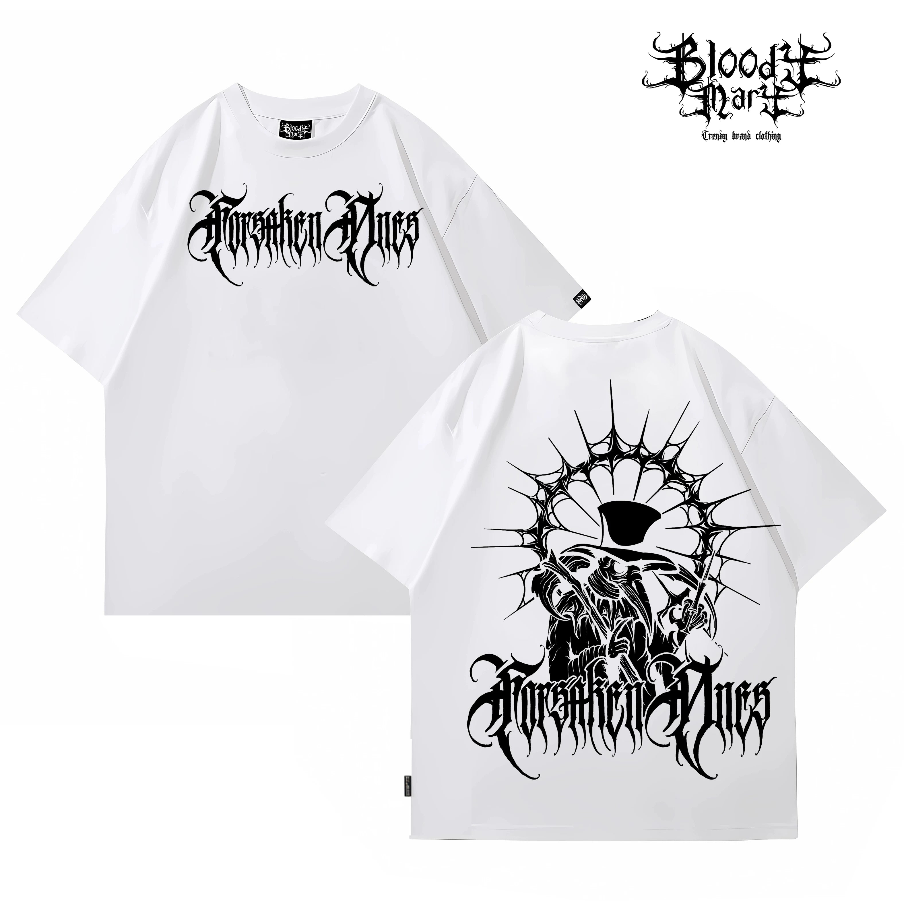 American street rose skeleton short sleeved loose pure cotton heavyweight niche hip-hop fashion brand tattoo artist T-shirt