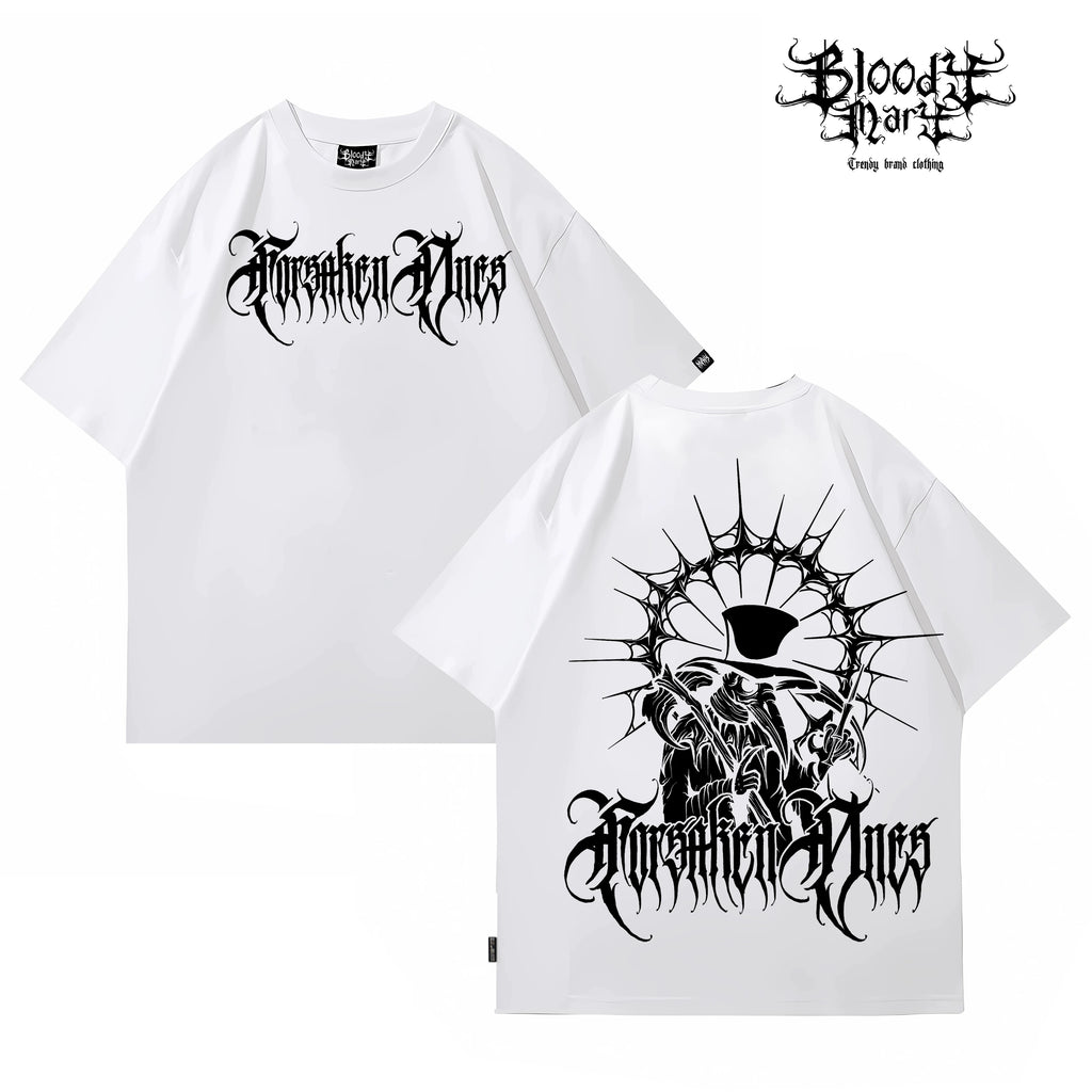 American street rose skeleton short sleeved loose pure cotton heavyweight niche hip-hop fashion brand tattoo artist T-shirt