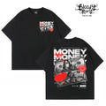 American street retro dollar bill short sleeved loose cotton heavyweight niche hip-hop tattoo artist trendy T-shirt