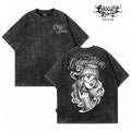 American hip-hop style heavyweight short sleeved pure cotton T-shirt men's loose floral print dark street fashion brand top