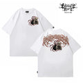 American street West Coast floral font short sleeved loose cotton heavyweight niche hip-hop tattoo artist trendy T-shirt