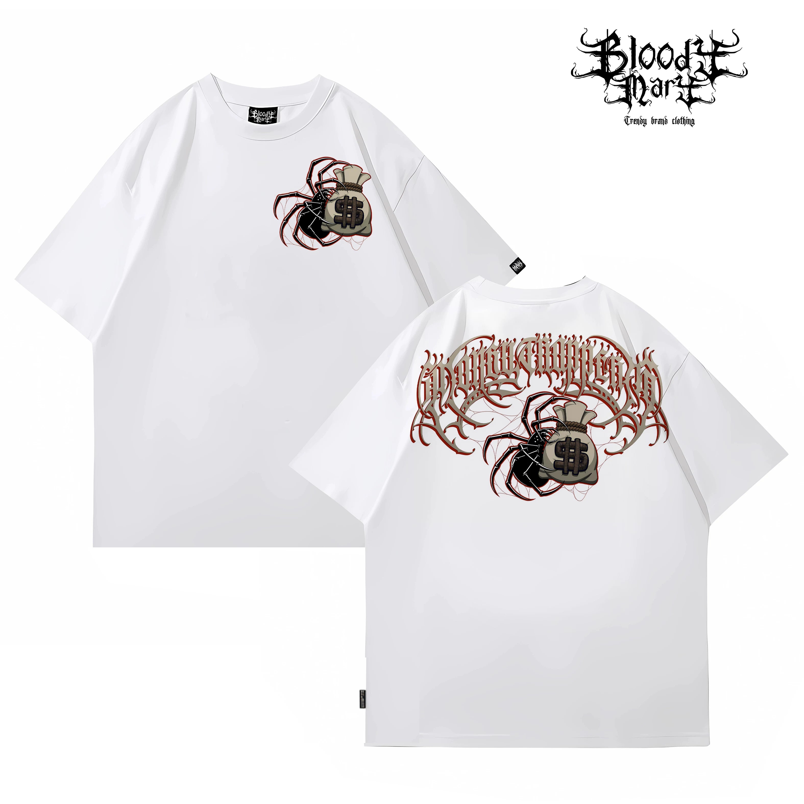 American street West Coast floral font short sleeved loose cotton heavyweight niche hip-hop tattoo artist trendy T-shirt
