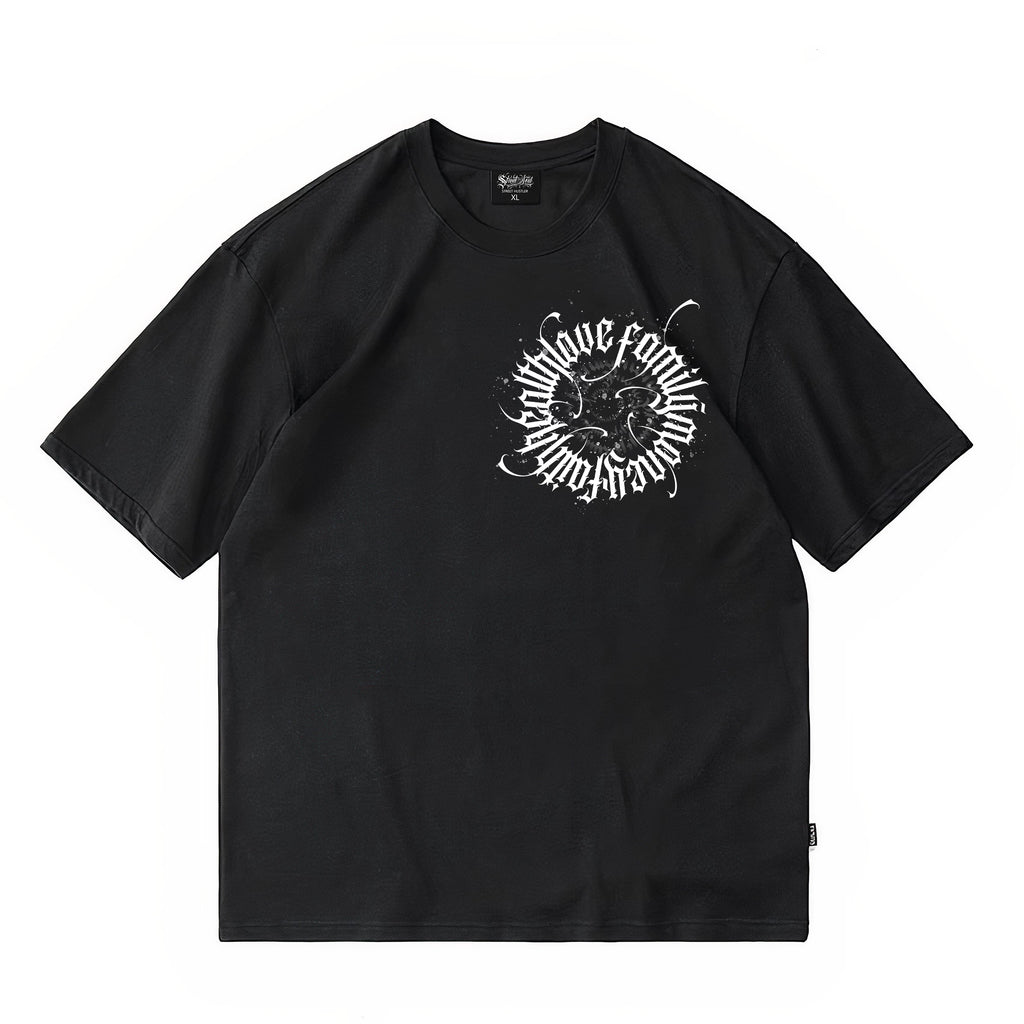 Trendy cross, floral characters, hip-hop, American West Coast prayer hand T-shirt, street dance tattoo artist, gang heavyweight