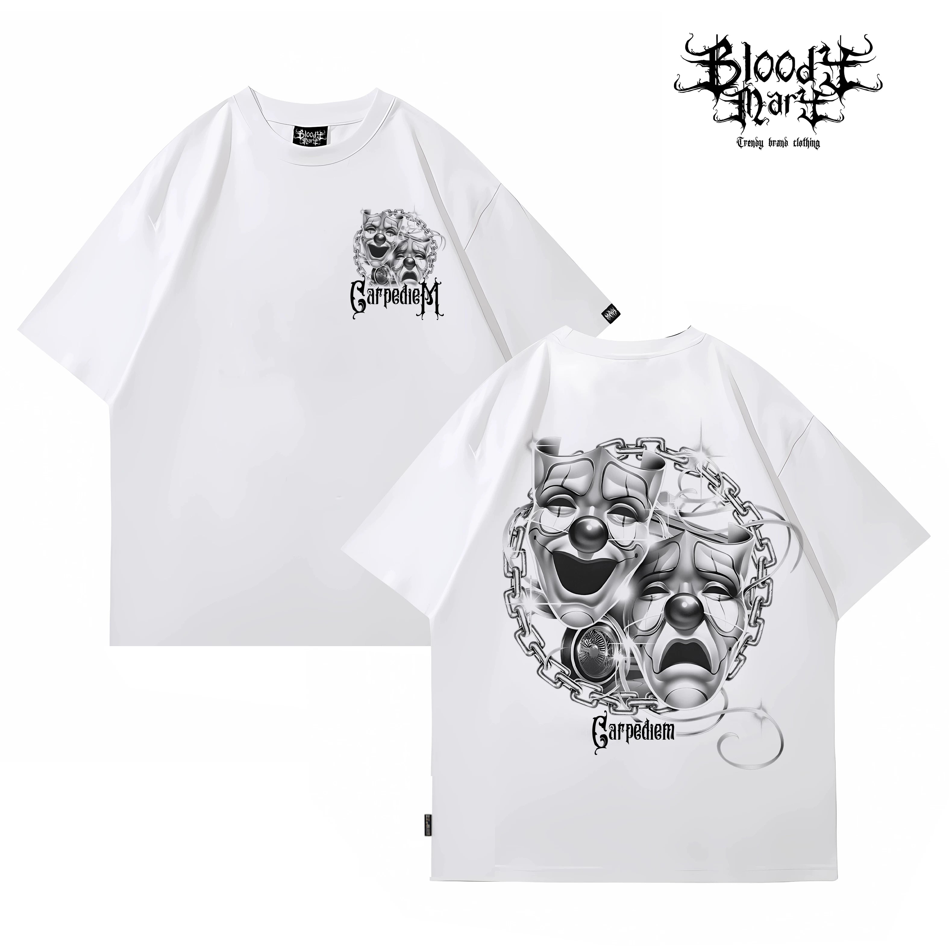 China-Chic American Street Chicano Short Sleeve Loose Cotton Heavyweight Little Popular Hip Hop Tattoo T-shirt