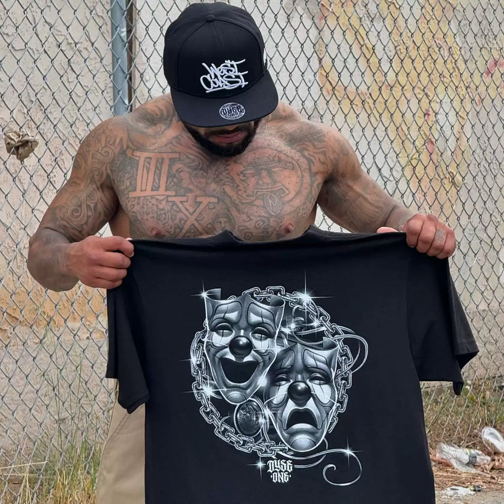China-Chic American Street Chicano Short Sleeve Loose Cotton Heavyweight Little Popular Hip Hop Tattoo T-shirt