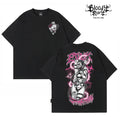 Original American street loose pure cotton heavyweight niche hip-hop tattoo artist trendy brand T-flower font West Coast Chino