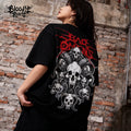 American street Chicano floral font short sleeved loose cotton heavyweight niche hip-hop tattoo artist trendy T-shirt